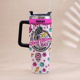 Good Mom Says Bad Words - Personalized Mother Tumbler With Handle