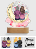 I Love You To The Moon And Back - Personalized Mother Shaped Plaque Light Base