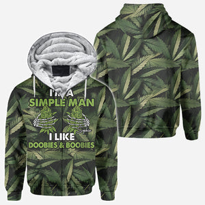 I'm A Simple Man I Like Doobies & Boobies - Personalized Weed All Over Shirt