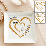 Mom Grandma Golden Hearts - Personalized Grandma Jewelry Dish