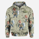Funny Caricature Face - Personalized Fishing All Over Shirt