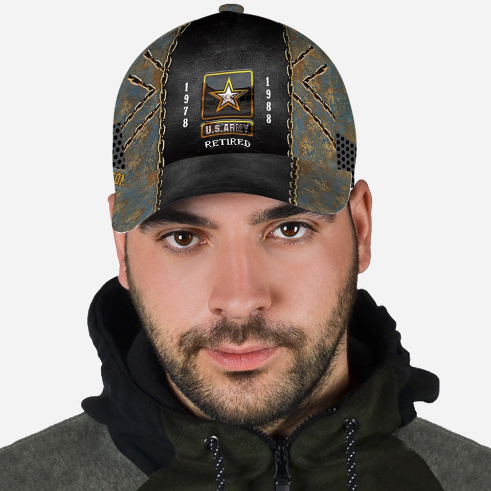 Retired Veteran American Pride - Personalized Veteran Classic Cap