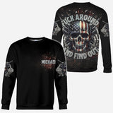 American Flag Skeleton - Personalized Skull All Over Shirt