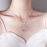 Round Pendant Mom's Necklace With Charms - Personalized Mother Round Pendant Mom's Necklace With Charms