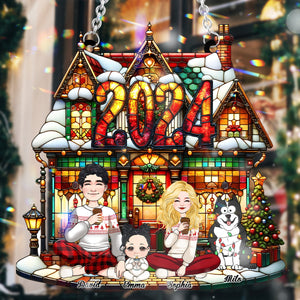 This Is Us - Personalized Family Window Hanging Suncatcher Ornament