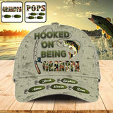 Hooked On Being Dad/ Grandpa... - Personalized Fishing Classic Cap