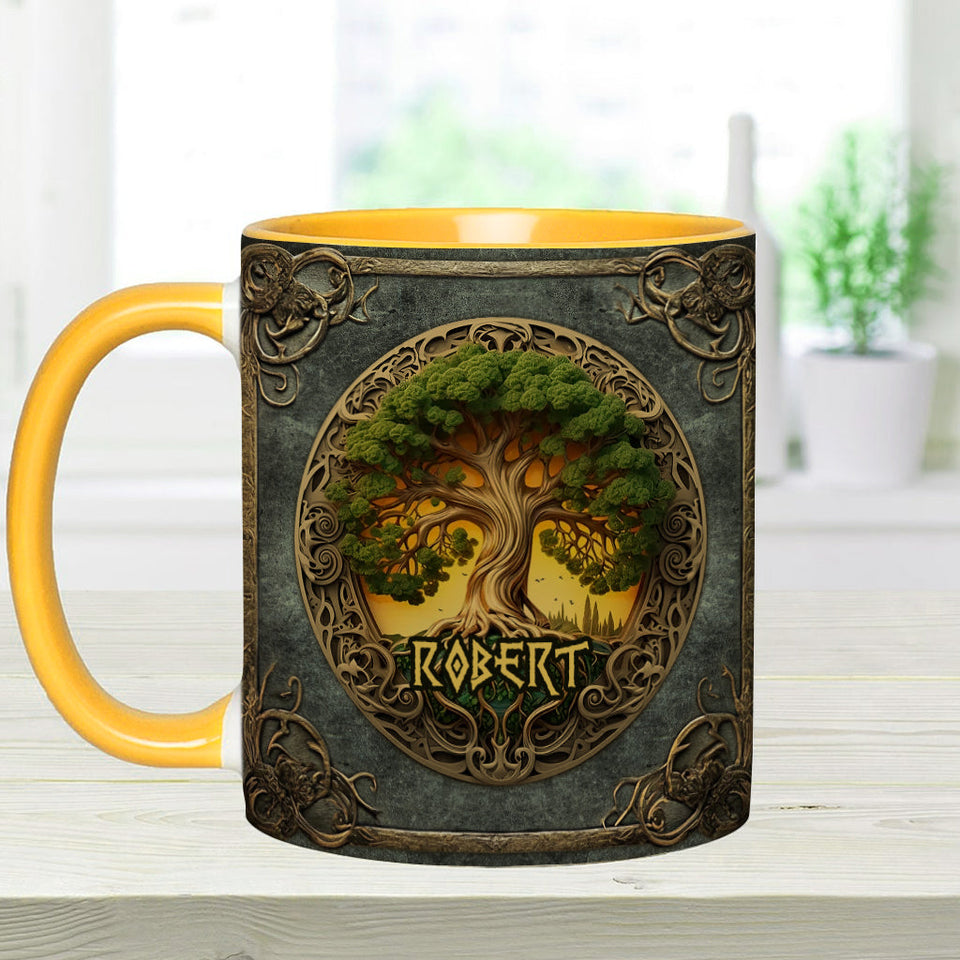 Tree Of Life Scandinavian Mythology Rustic Style - Personalized Irish Accent Mug