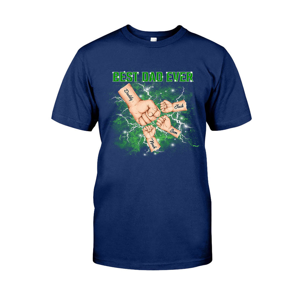 Bootleg Father & Kids Fist Bump - Personalized Father T-shirt And Hoodie