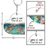 You & Me And The Sea - Personalized Turtle Keychain
