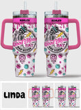 Good Mom Says Bad Words - Personalized Mother Tumbler With Handle