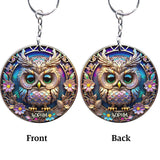 Colorful Owl - Personalized Owl Keychain