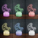 We Love You To The Moon And Back - Personalized Mother Shaped Plaque Light Base
