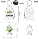 My Favorite Monsters Call Me Grandpa Daddy Dada - Personalized Grandpa Keychain with Charms