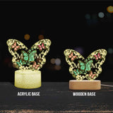 Mother And Children Butterflies - Personalized Mother Shaped Plaque Light Base