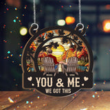 We Got This Autumn Fall For You - Personalized Couple 2 Layered Window Hanging Suncatcher