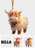 Love Highland Cows - Personalized Custom Shaped Ornament