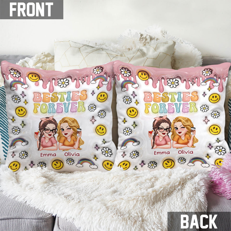 Besties Forever - Personalized Bestie Throw Pillow