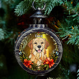 Pet Custom Stainglass - Personalized Dog Round Lantern With Light