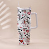 Boo Jee Valentine - Personalized Tumbler With Handle