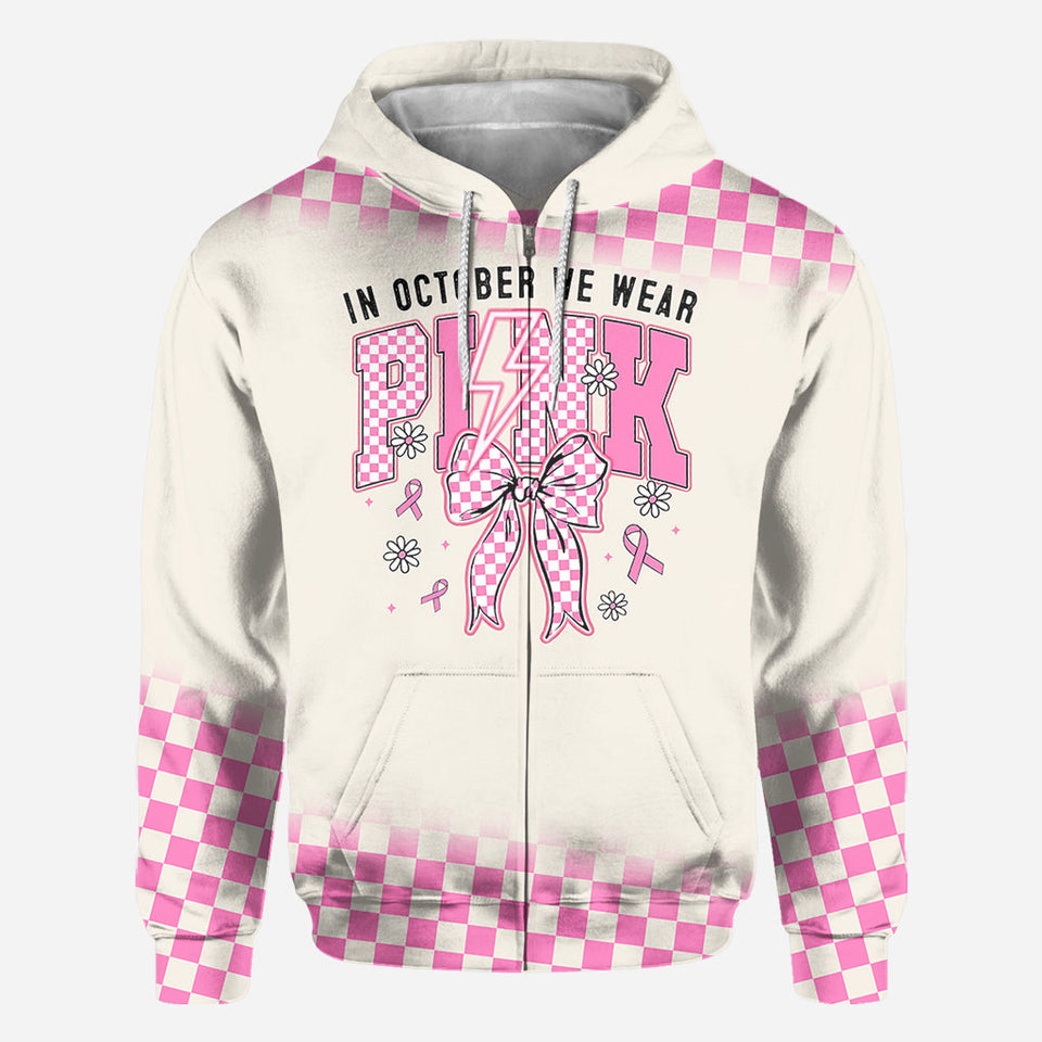 In October We Wear Pink - Personalized Breast Cancer Awareness All Over Shirt