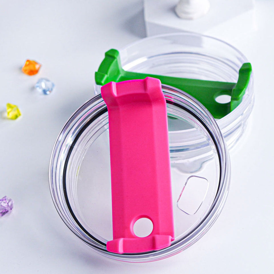 Pink And Blue Butterflies - Personalized Butterfly Tumbler With Handle
