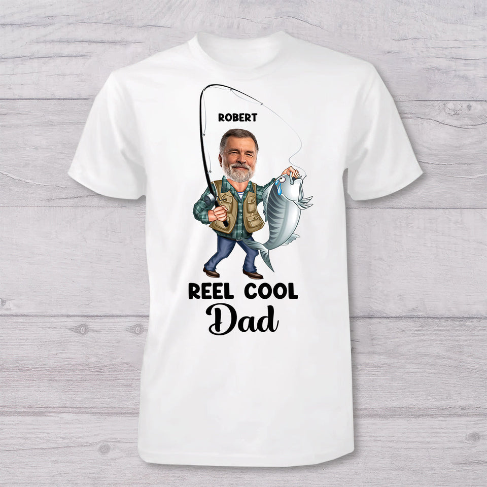 Reel Cool Dad - Personalized Fishing T-shirt And Baby Onesie