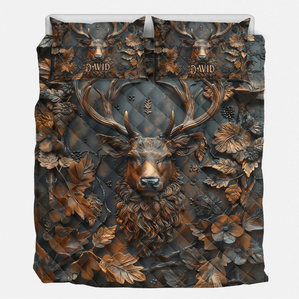 Cool Deer - Personalized Hunting Quilt Set