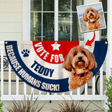 Vote For My Fur Baby Any Photo - Personalized Dog Pleated Fan Flag