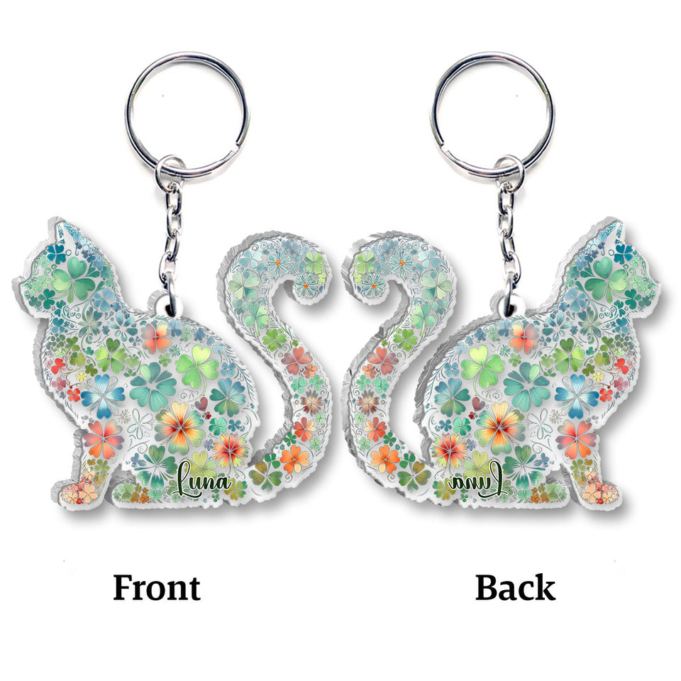 Lucky Cat - Personalized Cat Keychain