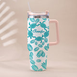 Turtle Lover - Personalized Turtle Tumbler With Handle