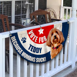 Vote For My Fur Baby Any Photo - Personalized Dog Pleated Fan Flag