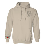 Custom Photo Line Art - Personalized Couple Embroidered Hoodie
