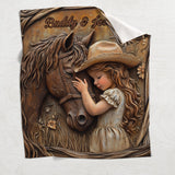 Just A Girl Who Loves Horse - Personalized Horse Blanket
