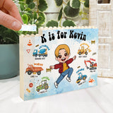 I Am Brave, I Am Loved - Personalized Kid One-sided Horizontal Rectangle Building Brick Blocks