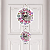 Fuck Around And Find Out - Personalized Skull Round Wood Sign