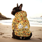 Cute Ghost Dog Pumpkin Ghost & Bat - Personalized Dog Pet Hoodie