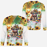 Love Being Called Grandma Highland Cow Summer Vibes - Personalized All Over Shirt