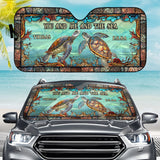 You And Me And The Sea - Personalized Turtle Car Sunshade