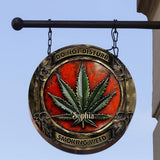 Do Not Disturb - Personalized Weed Round Metal Sign