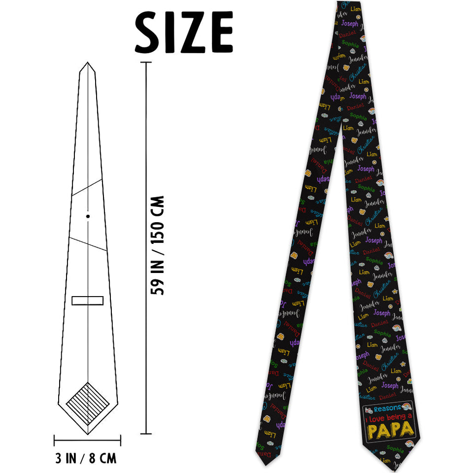 Reasons I Love Being A Grandpa - Personalized Grandpa Necktie
