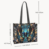 Stunning Gold Metallic Butterfly - Personalized Butterfly Leather Handbag