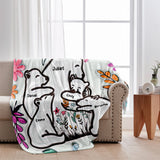 Mama Bear Huggings Her Cubs Floral Style - Personalized Mother Blanket