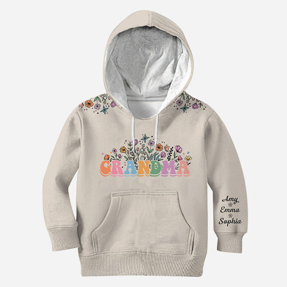 Flower With Any Title - Personalized Grandma All Over Shirt