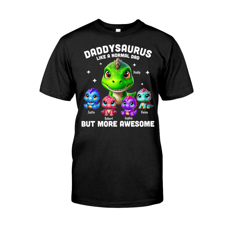 Daddysaurus Grandpasaurus 3D Dinosaurs - Personalized Father T-shirt And Hoodie