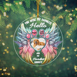 You Were My Favorite Hello My Hardest Goodbye - Personalized Dog Custom Shaped Ornament