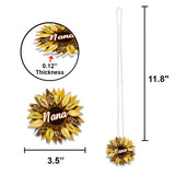 Nana Mom Auntie Family Sunflower - Personalized Grandma Car Ornament