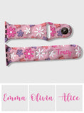 Puffy Pink Floral Apple Watch Band - Personalized Apple Watch Band