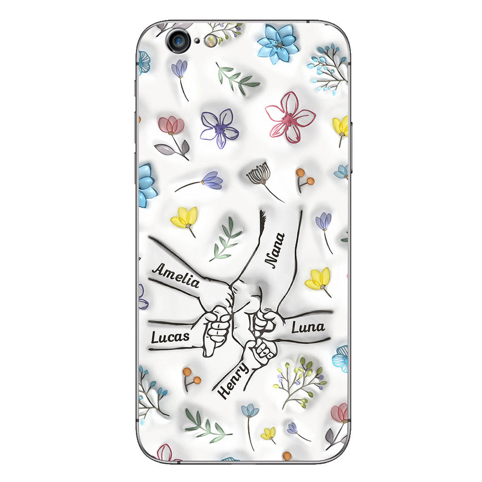 Holding Hands Grandma Mom Nana - Personalized Grandma Phone Case
