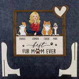 Best Fur Dog Cat Mom Ever - Personalized Dog 2 Layered Wood Sign / Wood Plaque