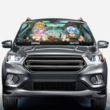 You And Me And The Sea - Personalized Scuba Diving Car Sunshade